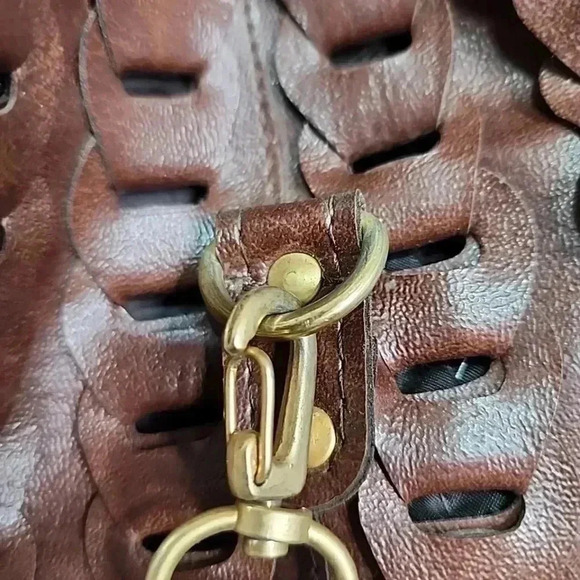 Vintage Faux Leather Chain Woven Boho Hippie Crossbody Bag – Beautiful Purse - Picture 15 of 16